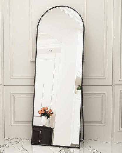 Antok Full Length Mirror, 65"x22" Floor Mirror Freestanding, Full Body Floor Standing Mirror with Stand for Bedroom, Hanging Mounted for Living Room Cloakroom, Black