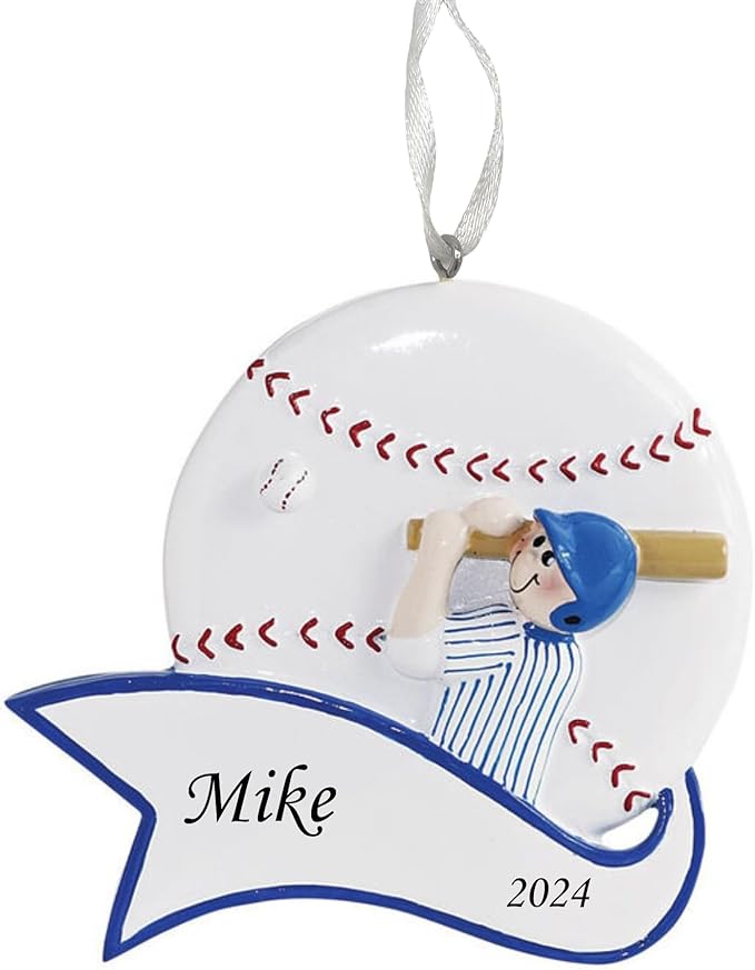 2025 Baseball Christmas Ornament – Sports-Themed Holiday Decoration – Baseball Ornament Keepsake for Players, Fans & Families – Custom Sports Ornament Gift for Tree (Baseball Hit)