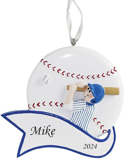2025 Baseball Christmas Ornament – Sports-Themed Holiday Decoration – Baseball Ornament Keepsake for Players, Fans & Families – Custom Sports Ornament Gift for Tree (Baseball Hit)
