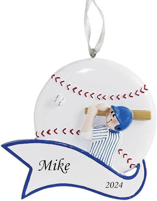 2025 Baseball Christmas Ornament – Sports-Themed Holiday Decoration – Baseball Ornament Keepsake for Players, Fans & Families – Custom Sports Ornament Gift for Tree (Baseball Hit)