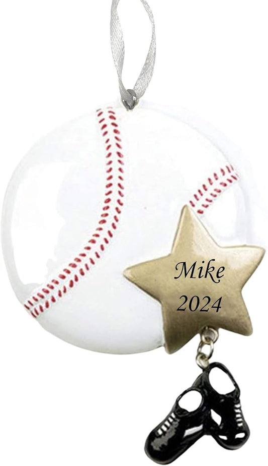 2025 Baseball Christmas Ornament – Sports-Themed Holiday Decoration – Baseball Ornament Keepsake for Players, Fans & Families – Custom Sports Ornament Gift for Tree (Baseball Star)