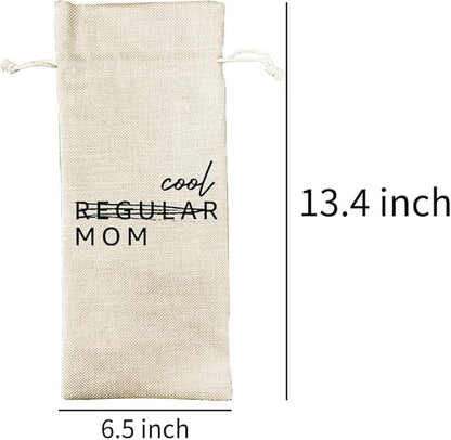 Mothers Day Wine Bag New Mom Gift - Gift from Daughter Son - Funny Wine Bag - Mothers Day Wine Bag- Cool MOM - Funny Gift for Mom - I'm not a Regular mom, I'm a Cool mom (DL084)