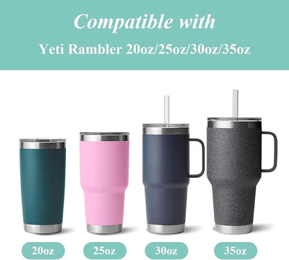 2 PCS Silicone Protective Boot for Yeti Rambler 20oz/25oz/30oz/35oz Tumbler, Anti-Slip Protective Silicone Water Bottle Bottom Boot Sleeve Cover for Yeti Tumbler [White+Transparent]