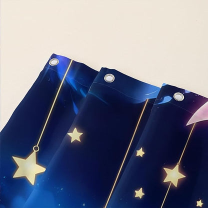 AILONEN Butterfly Shower Curtain for Girls, Fairy Purple Clouds Print Starry Butterfly Bath Curtain,Fantasy Moon Butterfly Decoration Bathroom Waterproof Curtain with 12 Plastic Hooks, 72" W*78" H