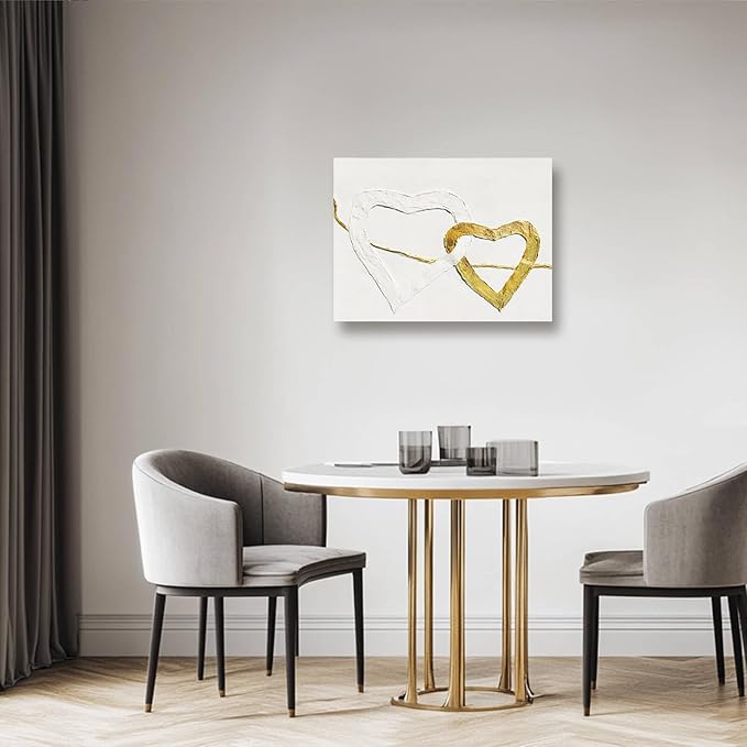 GAIDUOMAI Gold Line Wall Prints White Abstract Art Wall Decor Modern Artwork for Office Minimalist Poster for Bathroom Hallway Wall Decor 12x16 Inch