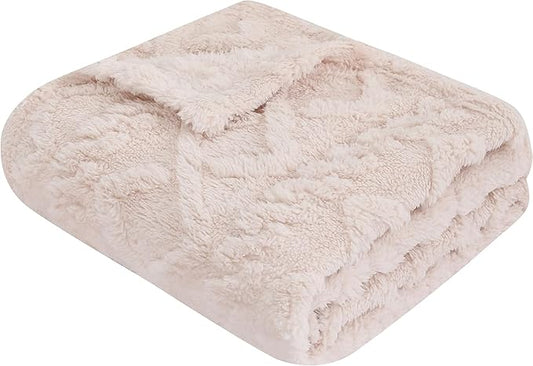 Sherpa Baby Blanket for Girls Toddlers Fleece Fluffy Fuzzy Blanket for Baby,Soft Warm Cozy Fleece Blanket,Receiving Blanket for Infant Newborn (beige, 30 * 40, rhombus twist)