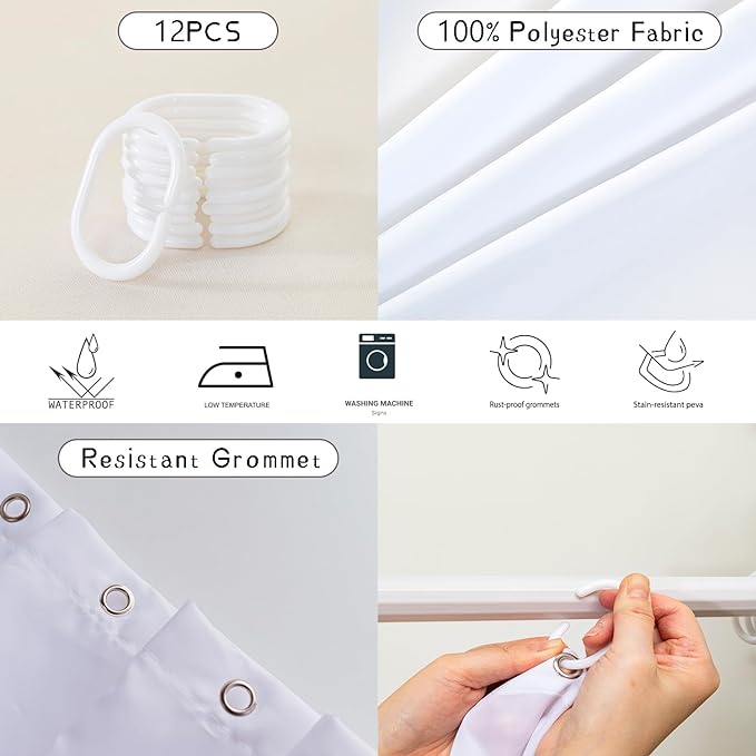 AILONEN Rose Shower Curtain for Bathroom Decor,Galaxy Pink Rose Bath Curtain Gifts for Girls Women,Modern Minimalism Curtain,Polyester Waterproof with 12 Plastic Hooks, 72" W*96" H