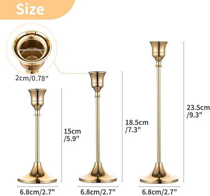 Nuptio Candlestick Candle Holders 30 Pcs Candle Stick Holder Gold Taper Candle Holder Candle Stand for Wedding Party Thanksgiving Halloween Birthday Mantel Baby Shower Table Centerpieces Decor