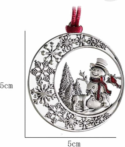 Christmas Ornaments, 2025 Solid Pewter Christmas Tree Ornament Handcrafted Metal DIY Hanging Craft Collectibles for Xmas Trees Home Party Party Gifts (Snowman)