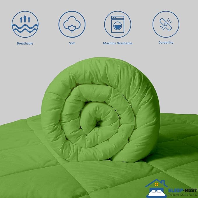SLEEP-NEST Oversized King Comforter 120x120 Extra Large Breathable Down Alternative 1 Piece Pinch Pleated Comforter Duvet Insert with 8 Tabs/Loops for All Season Lightweight & Soft, Moss