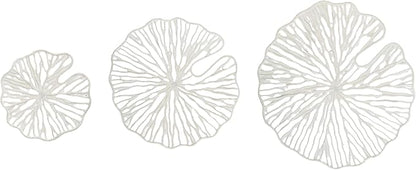 Creative Co-Op Handmade White Coral Shaped Paper & Metal Wall Décor (Set of 3 Sizes)