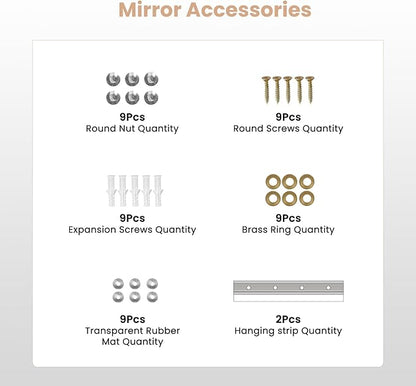 Home Gym Mirror, 56X16 Inch-1Pcs, Large Exercise Mirror, Frameless Full Body Mirror, Tempered Glass, Wall Mounted for Gym, Yoga, Bedroom, Dance Studio