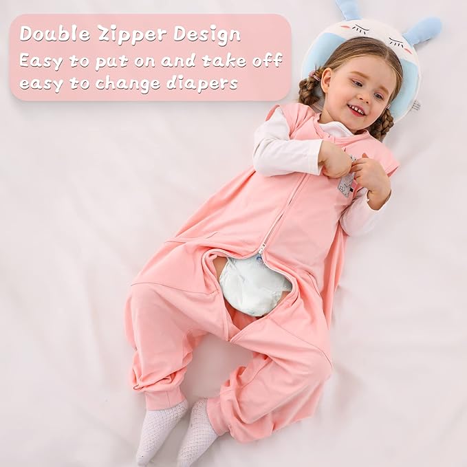 WONDAY Baby Sleep Sack, Sleep Sack 12-18 Months, Light Sleep Sack Baby Wearable Blanket, Toddler Baby Sleep Sack with Feet, Sleeveless Breathable Sleep Sacks for Baby Boys or Girls