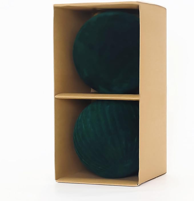 6inch Big Velvet Christmas Ornaments for Xmas Trees, 2 pcs Flocked Christmas Balls Sets for Holiday Decor