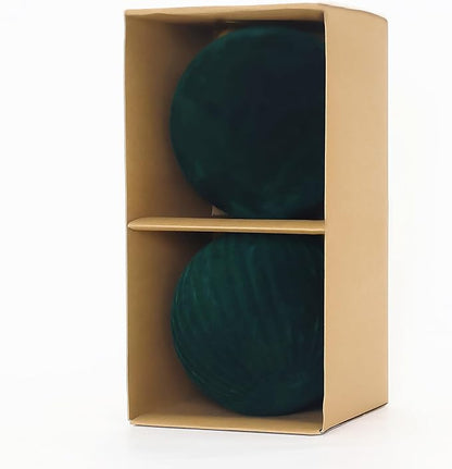 6inch Big Velvet Christmas Ornaments for Xmas Trees, 2 pcs Flocked Christmas Balls Sets for Holiday Decor