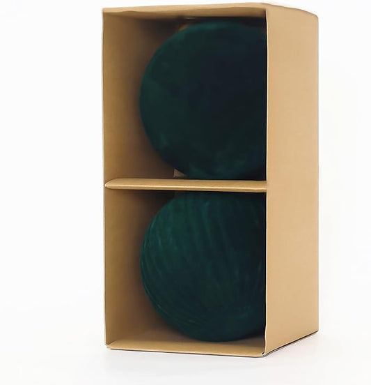 6inch Big Velvet Christmas Ornaments for Xmas Trees, 2 pcs Flocked Christmas Balls Sets for Holiday Decor