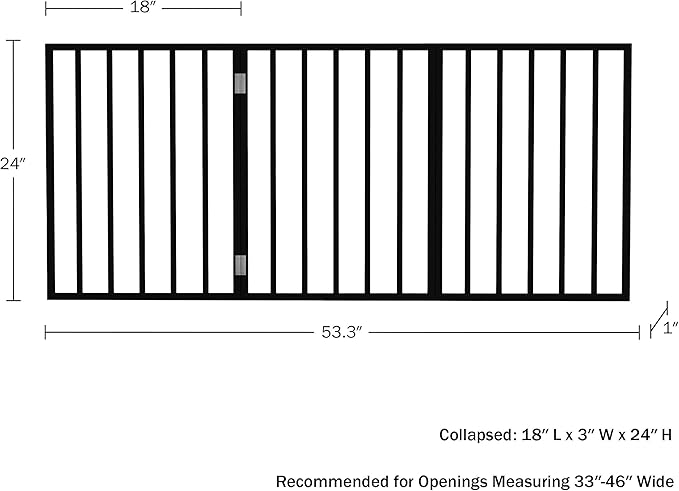 Indoor Pet Gate - 3-Panel Folding Dog Gate for Stairs or Doorways - 54x24-Inch Freestanding Pet Fence for Cats and Dogs by PETMAKER (Black)