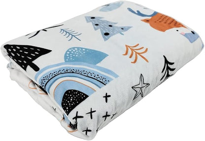 Baby Blanket for Boys Girls (Fox Printed, 30"x40") with Double Layer Dotted Backing Soft Plush Minky Blanket for Toddlers Newborn