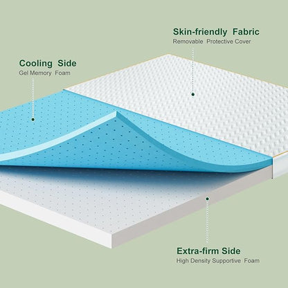 Firm Twin Size Mattress Topper, 3 Inch High Density Support Memory Foam with Washable Deep Protector, Bed Topper with Ventilated Design, Enhanced Support for Back Pain&Pressure Relief, CertiPUR-US