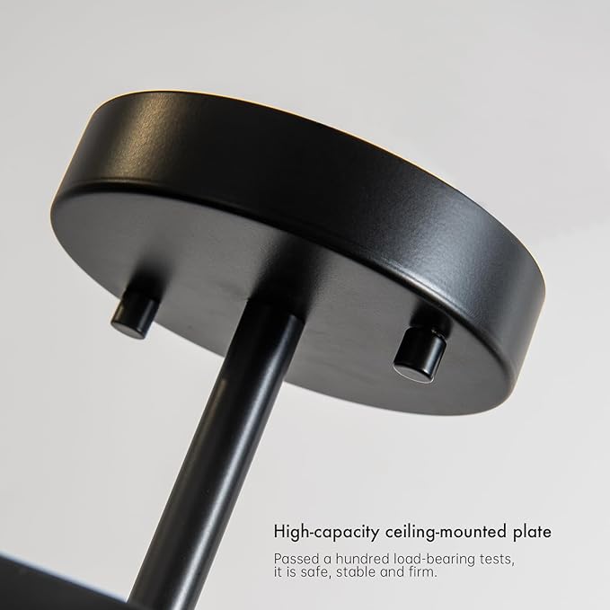 KSRYSZCQ 4 Light Semi Flush Mount Ceiling Light 20" Black Ceiling Light Fixture E26 Metal Farmhouse Kitchen Light Fixture for Dining Room Hallway Entryway Bedroom Living Room.