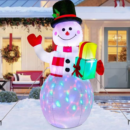 AerWo 5ft Christmas Inflatables Blow Up Yard Decorations, Upgrade Snowman Xmas Inflatable with Rotating LED Lights for Indoor Outdoor Yard Garden Christmas Decorations