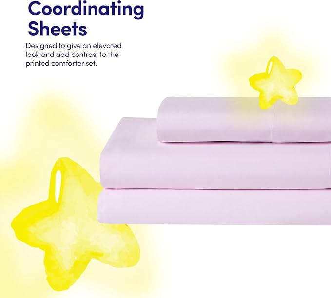 Heart Comforter Set Twin Size for Girls – Soft Pink Bed in a Bag with Sheets, Pillowcases & Shams – Cute Kids Bedding with Love Hearts Design – Cozy Microfiber for Child or Tween Bedroom Decor
