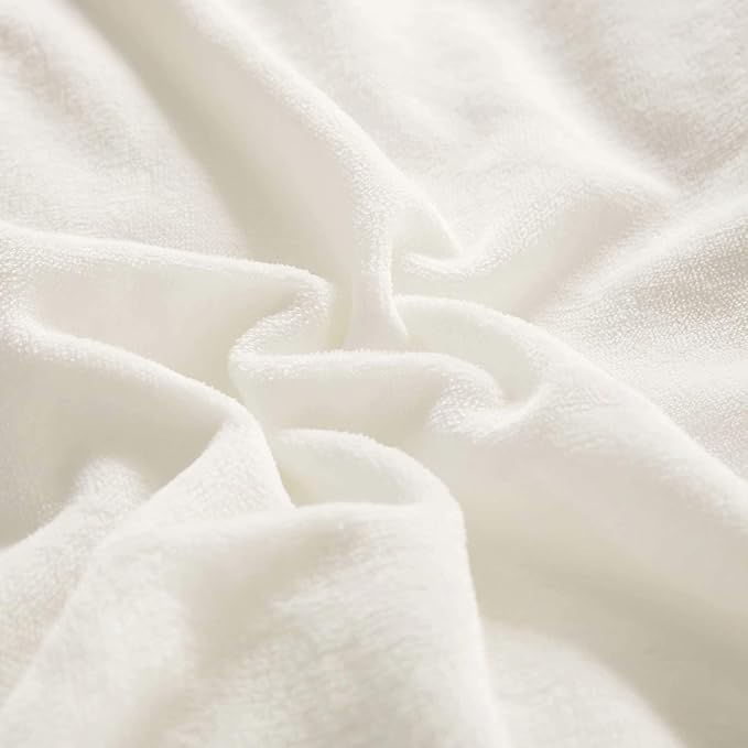 Cottonight White Velvet Comforter Set Queen Plush Fluffy Bedding Comforter Set Full Warm Cozy Super Soft Heavyweight Flannel Comforter Set with 2 Pillowcases Soft Comfy