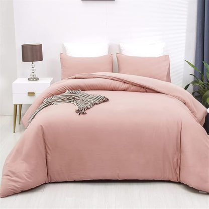 Cottonight Blush Pink Comforter Set California King Pink Bedding Set Cal King Solid Color Dusty Rose Quilts Blanket Breathable Soft Comforter Set