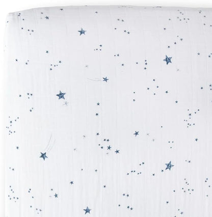 Little Unicorn Toddler Bedding 3-Piece Set | Super Soft & Breathable Muslin Fabric | for Convertible Cribs & Toddler Beds (Blast Off)