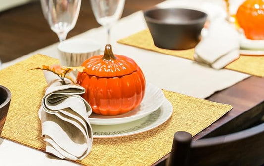 homing Mustard Yellow Cloth Placemats Set of 8 – Cotton Linen Blend Washable Farmhouse Dining Table Mats for Fall & Thanksgiving, Easy to Clean, 13 x 19 Inch