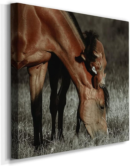 Canvas Wall Art Animals Theme for Home Décor, Unbroken Bond Wall Art, Ready to Hang, 16'' x 16''