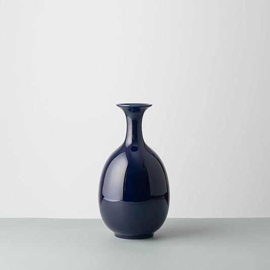 Ceramic Vase Handmade for Modern Home Decor Office Bookshelf Tables Living Room Bedroom Shelf Decor Entryway Dry Flower Arrangement Ornament (Altar Blue Without Flowers)
