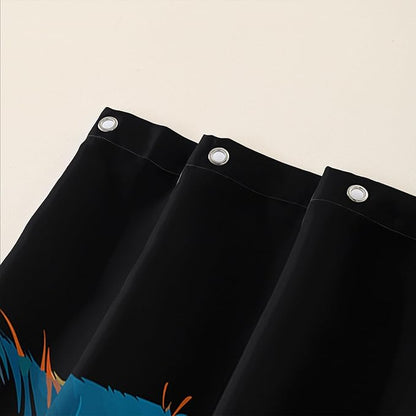 AILONEN Black Cat Shower Curtain,Wildlife Cat Bath Curtain for Adults,Animal Theme Polyester Waterproof with 12 Plastic Hooks 72" W*96" H