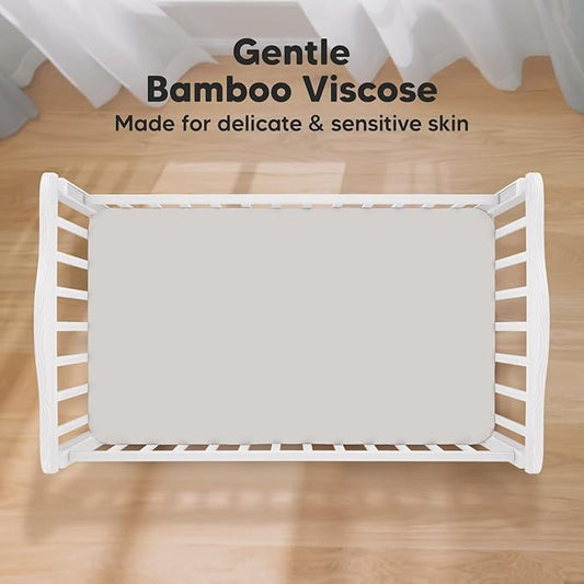 2-Pack Crib Sheets for Boys,Girls - Viscose Derived from Bamboo Fitted Crib Sheet, Organic Baby Crib Sheets, Crib Mattress Sheet,Toddler Bed Sheets,Baby Sheets for Crib Fitted Sheets(Sage)