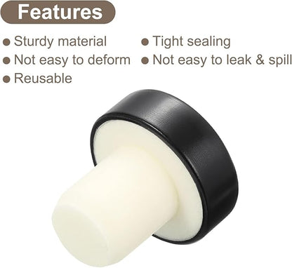 uxcell 16Pcs T-shaped Stoppers, 0.63inch Dia Cork Wine Stopper Reusable Wine Bottle Corks Sealing Plug for Wine Beer Beverage Bottle Crafts, Black
