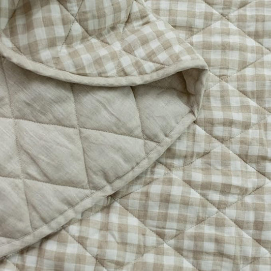 Frankie Lane French Linen.Reversible Playmat for Infants, Girl or boy. Nursery Decor Tummy time mat. Round Soft Indoor Area Padded Toddler Baby mat Rug Playroom Baby Floor mats (Natural)