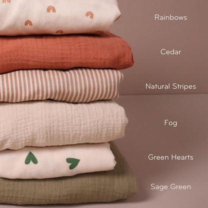 Denmark - Super Soft Muslin Mini Crib Sheets - 24'' x 38'' - 100% Organic Baby Crib Sheets for Boys and Girls (Fog)