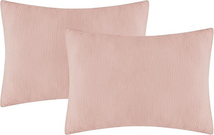 Organic Cotton Muslin Mini Pillowcases with Envelope Design,2 Pack Ultra Breathable Kids Toddler Pillowcases for Boys and Girls- 13 x 18 inches (Coral)