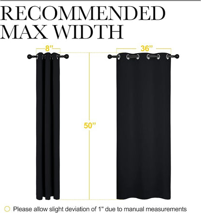 NICETOWN Halloween Blackout Draperies Window Curtain Panels, Autumn/Winter Thermal Insulated Solid Grommet Blackout Curtains/Drapes for Cafe (Set of 2, 42 inches by 50 inches, Black)