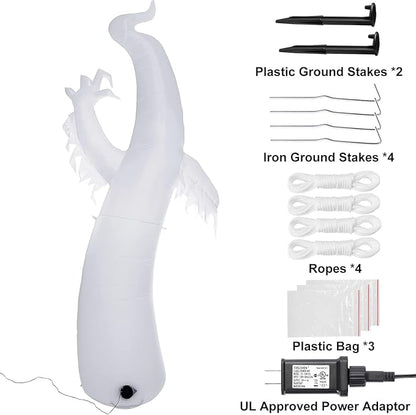 Sizonjoy 12 Ft Giant Halloween Inflatable Ghost, Blow Up Halloween Decorations Outdoor Built-in Changing LED Lights for Outdoor Indoor Yard Garden