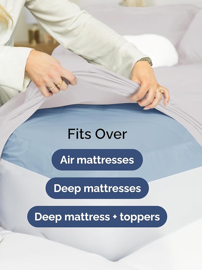 Extra Deep Cal King Sheet Set - 6 Piece Breathable and Cooling Sheets - Hotel Luxury Bed Sheets Set - Easy Fit - Soft, Wrinkle Free and Comfy Sheets Set - French Grey Sheet Set with Extra Deep Pockets