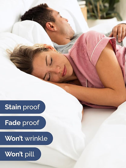 Extra Deep Queen Sheet Set - 6 Piece Breathable and Cooling Sheets - Hotel Luxury Bed Sheets Set - Easy & Secure Fit - Soft, Wrinkle Free and Comfy Sheets Set - White Sheet Set with Extra Deep Pockets