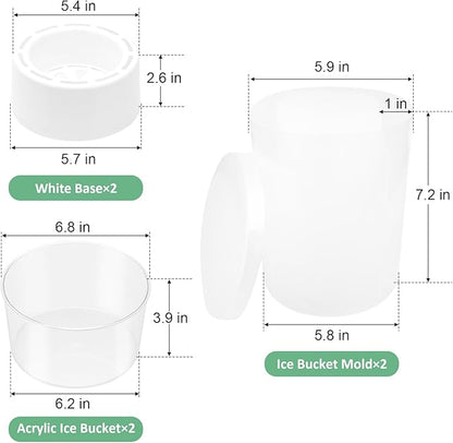 Wine Chiller Ice Mold, Acrylic DIY Ice Bucket Mold for Wine Champagne Whisky Beer Cocktail Beverage Cooling and Wedding Birthday Christmas Halloween Easter Party Any Theme or Holiday,2 Pack