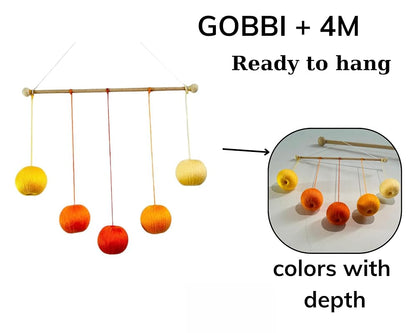 Set of 4 portable montessori - Munari, Gobbi, Octahedron, Dancers. Montessori mobile, Baby mobile, Hanging mobile baby boy and girl