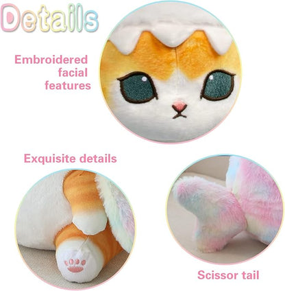 Kawaii Shark Cat Plush Toy Stuffed Animal Doll, Cute Soft Pillow Stress Release Hugs Toys Christmas Halloween Birthday Gifts for Kids Boys Girl Best Gift (Colorful - Yellow,9 inch)