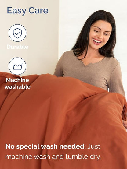Extra Deep Twin XL Sheet Set - 4 Piece Breathable and Cooling Sheets - Hotel Luxury Bed Sheets Set - Easy Fit - Soft, Wrinkle Free and Comfy Sheets Set - Terracotta Sheet Set with Extra Deep Pockets