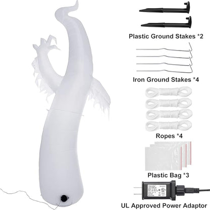Sizonjoy 12 Ft Giant Halloween Inflatable Ghost, Blow Up Halloween Decorations Built-in LED Lights for IndoorOutdoor Yard Garden Includes Stakes