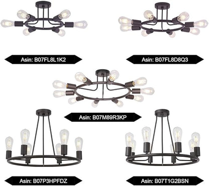 BONLICHT Modern Sputnik Chandelier Oil-Rubbed Bronze 10-Light Mid Century Semi Flush Mount Ceiling Light Fixture Retro Chandelier Lighting for Living Room Dining Room Bedroom