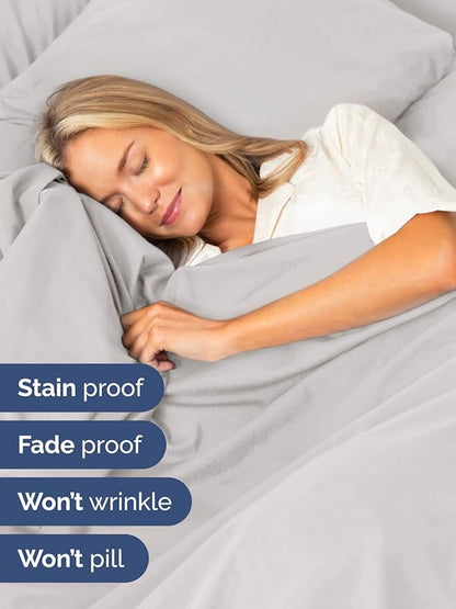 Extra Deep Cal King Sheet Set - 6 Piece Breathable and Cooling Sheets - Hotel Luxury Bed Sheets Set - Easy Fit - Soft, Wrinkle Free and Comfy Sheets Set - French Grey Sheet Set with Extra Deep Pockets