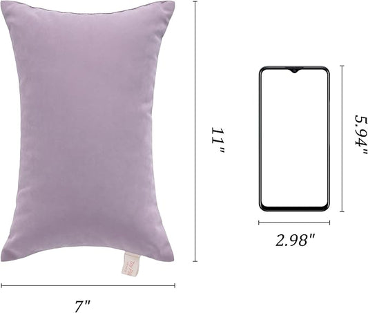 BEDSUM 2 Pack Tiny Pillows, 11"x7" Microfiber Mini Pillows for Toddler, Travel, Pets, Soft and Machine Washable Small Pillows for Neck, Wrist, and Knee Comfort, Lavender